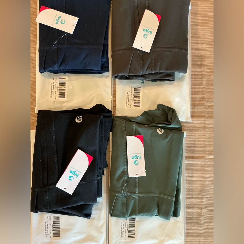 IUGA sandwich front Power Tight Leggings Set in Grey, Green, Navy, and Black - Picture 2 of 16